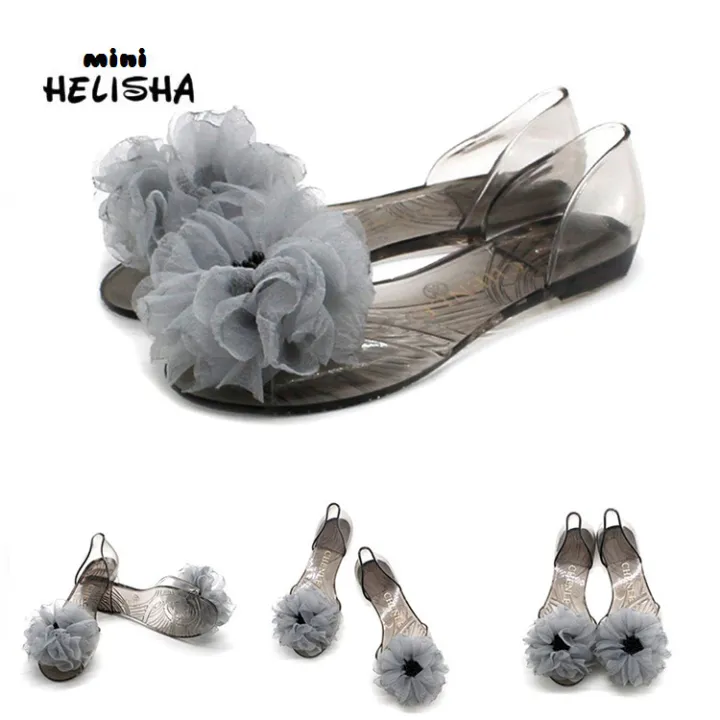 Cross-border%20crystal%20slippers%20flat%20soles%20transparent%20fish%20mouth%20flat%20sandals%20women's%20fashion%20peony%20flower%20light%20breathable%20jelly%20shoes%20-%20Image%202