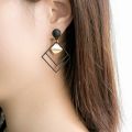 Korean Geometric Earrings for Women, Jewelry Long Matte Pendant Ear Rings for Girl, Elegant Earrings Female for Party, Dating, Weddings, Ceremony, Birthday Gift.