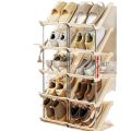 Simple shoe rack tilted multi-layer home door shoe storage rack popular entry door small narrow gap shoe cabinet. 