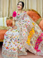 Fashionable Trendy Half Silk Afsan Print Saree for Women Without Blouse Piece- Multicolor- Suitable for All Season and Occasions- Perfect Casual Wear. 