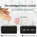 Wooden Digital Alarm Clock with Wireless Charging, LED Clock with Time, Date,Temperature, Desk Clocks for Office,Bedside Clock. 