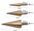 Harden 3 Pcs Step Drill Bit Set (4-12mm, 4-20mm, 4-32mm) 614143. 