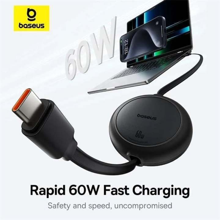 Baseus 60W Free2 Pull Mini Retractable USB-C To USB C Cable