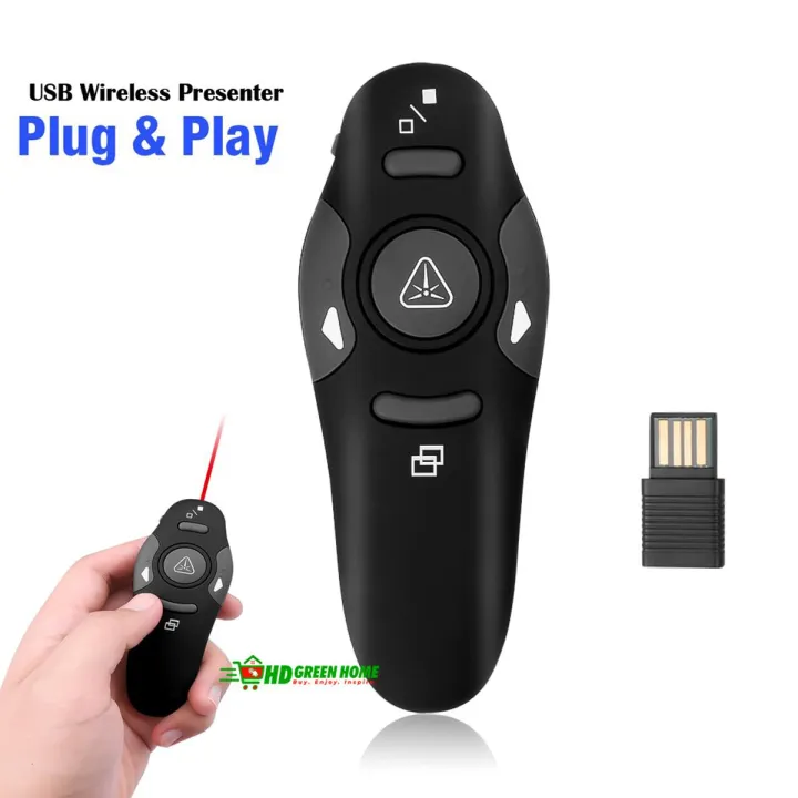 USB Wireless PowerPoint Presenter with Laser Pointer RF 2.4GHz Remote Control PPT Clicker