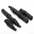 1 Pair T Type Branch Solar Panel Adapter 2 in 1 Parallel Connector Cable Splitter. 