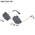 New Personality Rimless Cloud Sunglasses Women's European and American Fashion Street Photography Women's Retro Trend Funny Glasses Cross-border.