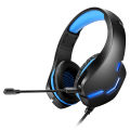 1 pcs J10 Head-mounted Gaming Headset Microphone Wired Stereo Bass USB Headphones Colorful Glow LED Light Computer PC Earphon.