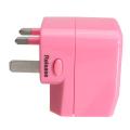 World Travel Adapter Dual 2 USB Plug Charger Power Converter Adaptor Pink.