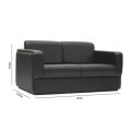 Mahogany Wood and PU Leather Sofa of 2 Seater - Black.