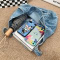 Retro Denim Tote Bag for Women Denim Shoulder Bag Large Capacity Shopping Bag Vintage Denim Handbags Travel Work School Book Bag. 
