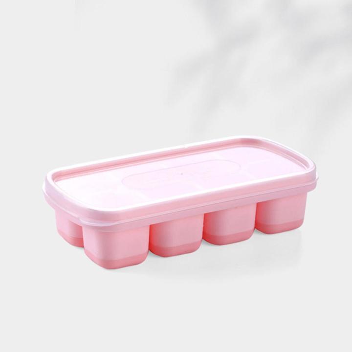 8 Grids Silicone Ice Cube Tray Mold With Clear Cover Summer Mould Fruit Maker