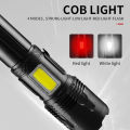 10000000lm most powerful LED flashlight xhp999 high power torch light rechargeable tactical flashlight 18650 USB camping lampcob.