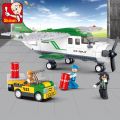 SLUBAN City Aviation Airport Airplane Passenger Plane Bus Classic MOC Figures Model Building Blocks Bricks Kit Set Toys For Kids. 
