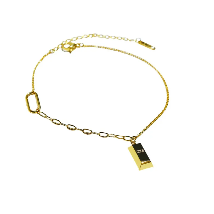 2022%20new%20summer%20fashion%20gold%20brick%20anklet%20titanium%20steel%2018K%20gold%20niche%20design%20ankle%20chain%20anklet%20-%20Image%205