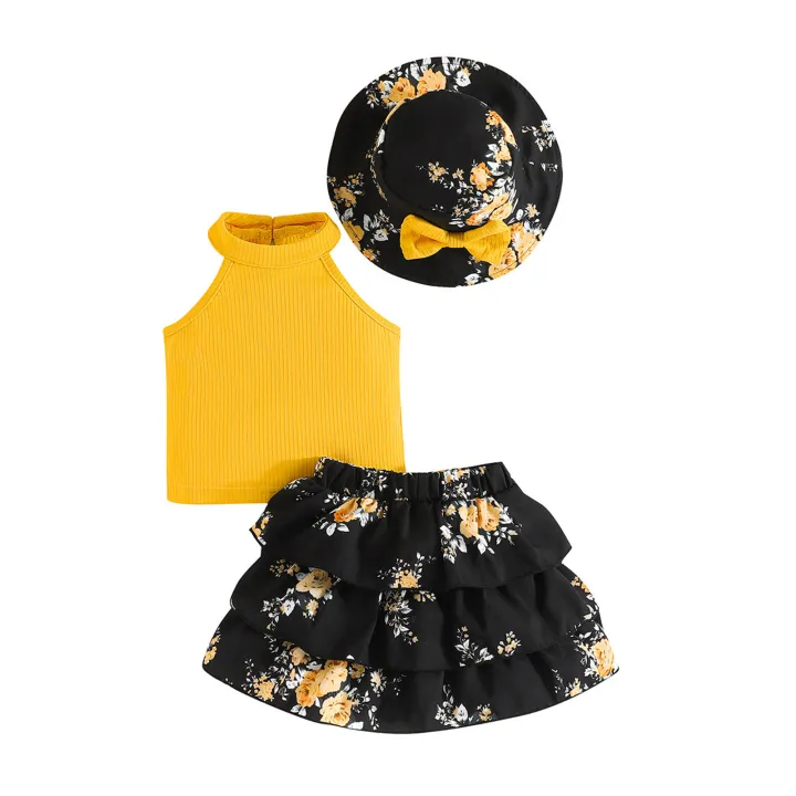 DSstyles%20Toddler%20Little%20Girl%20Summer%20Outfits%203-Piece%20Suit%20Sleeveless%20Top%20Mini%20Skirt%20Sun%20Hat%20Set%20Summer%20Baby%20Clothing%20Outfits%20-%20Image%203