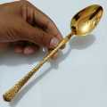 6 pcs premium quality Big Size Table spoon 20 cm long Table spoon Golden spoon , Best tableware Table Spoon (6 pcs set Table Spoon)Design-2.