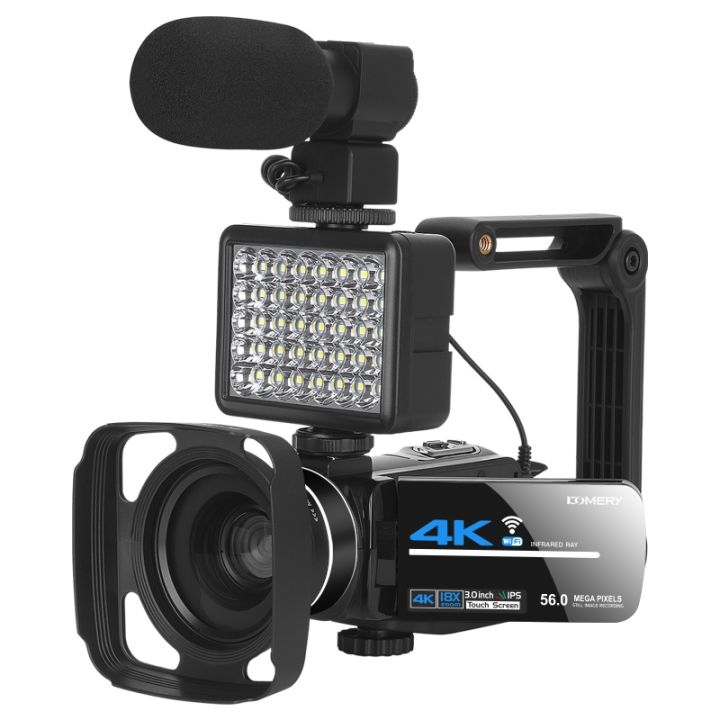 KOMERY  AF2 5600PX 18X Zoom 4K Digital Video Camera Black