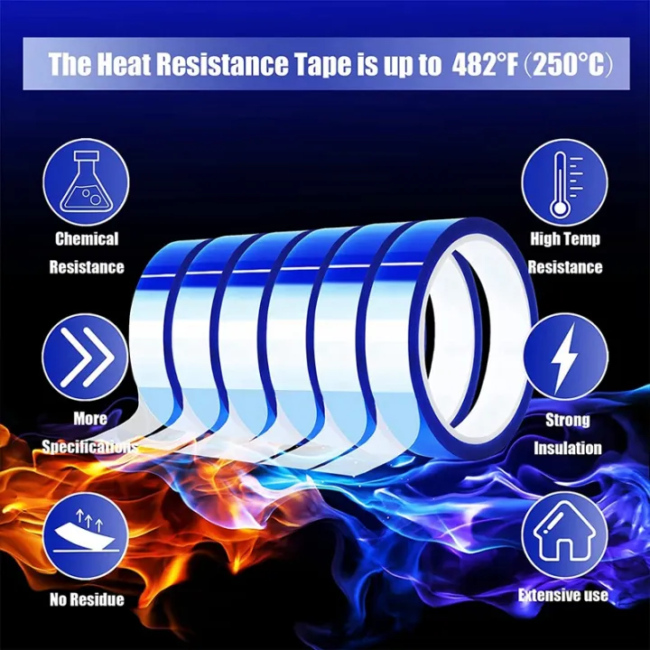 6%20Rolls%2020mm%20X33M%20Blue%20Heat%20Tape%20High%20Temperature%20Heat%20Resistant%20Tape%20-%20Image%202
