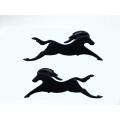 2pcs Apache Horse Bike Logo Model Emblem 3D Chrome Sticker (Black) for TVS Apache (Both Side of Petrol Tank).