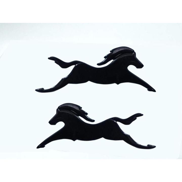 2pcs Apache Horse Bike Logo Model Emblem 3D Chrome Sticker (Black) for TVS Apache (Both Side of Petrol Tank)