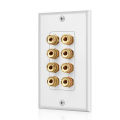 8 Posts Speaker Wall Plate Home Theater Wall Plate Audio Panel for 4 Speakers. 