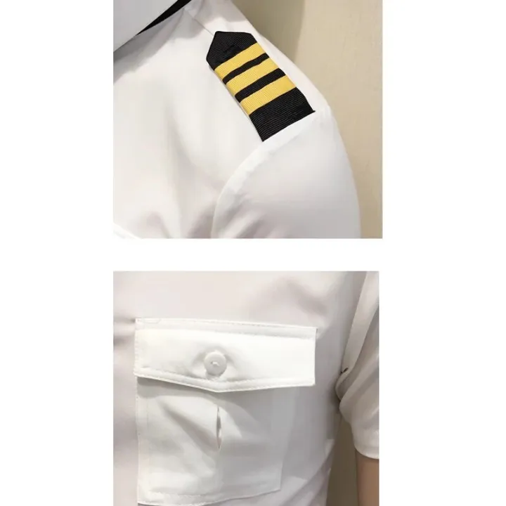 Captain%20Clothes%20Air%20Force%20Pilot%20Uniform%20Shirt%20Men%20Aviation%20White%20Black%20Slim%20Fit%20Social%20Work%20Cosplay%20Short%20Sleeve%20Dress%20Shirt%20Men%20-%20Image%205