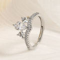 Xiaohongshu has the same style of fugitive princess crown ring, female opening, adjustable high-end niche design sense wedding ring.