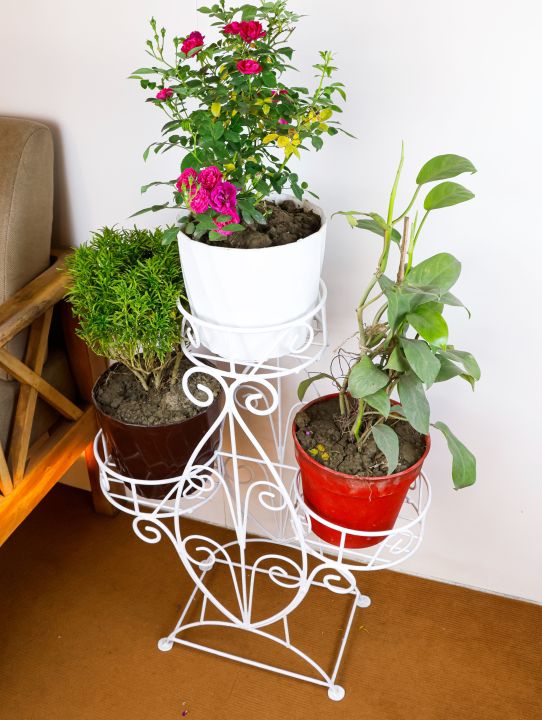 Metal 3-Tier Flower "LOVE" Stand – Stylish & Durable Plant Organizer for Home & Balcony