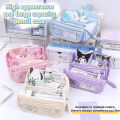 1PC Large Capacity Pen Case Sanrio Prism Pencil Case Kuromi Cinnamoroll School Pencils Bag Supplies Stationery Cosmetic Bags MIRRORRR.
