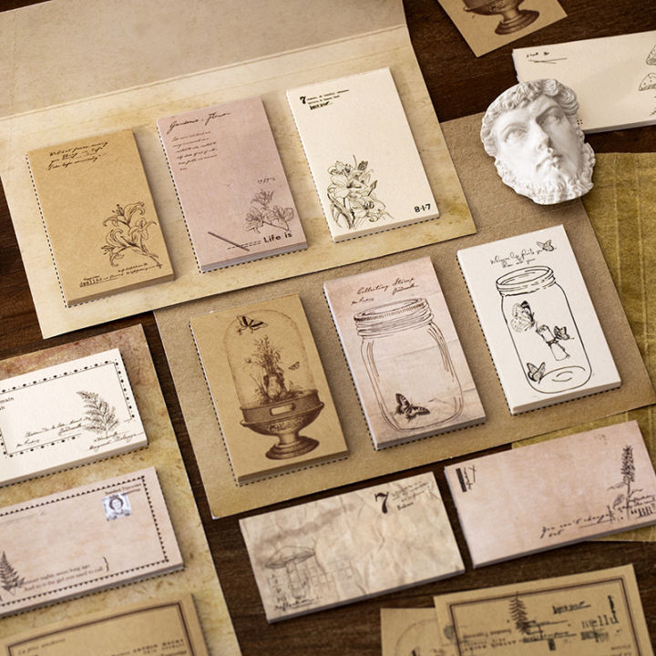 RHS Online 60PCS Natural Series Sticky Memo Pad Sticky Notes Album Diary Journal Craft Decorative DIY Scrapbooking