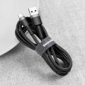 Baseus Cafule Cable Durable Nylon Braided Wire USB Type-C QC3.0 3A 1M black-grey (CATKLF-BG1).