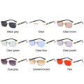 Retro UV400 Protection Rimless Rectangle Sunglasses Y2K Shades Frameless Sun Glasses for Women & Men.