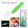 Baby and Adult LED Earwax Removal Tool – Flashlight Earpick with Tweezers and 3 Interchangeable Spoons, Safe and Gentle Ear Cleaner with Light (1pcs). 