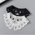 1 Pair White Neckline Collar Lace Fabric Embroidery Carft DIY Dress Garment Decoration Accessories.
