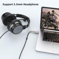 USB Audio Adapter Sound Card - USB to 3.5mm Headphone and Mic Converter for Enhanced PC Audio Experience. 