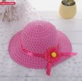 Girls Kids Straw Hat Cute Flower Summer Beach Outdoor Sun Hat.