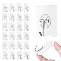 Strong Seamless Hook Waterproof Transparent Wall Sticker Hanger Glue Hook Storage Rack Free Punching Bathroom Kitchen Tool 20 pes -Wall Hook.