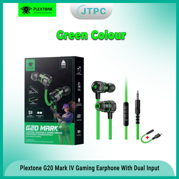 Plextone G20 Mark IV Gaming Earphone With Dual Input (3.5mm & Type-C)