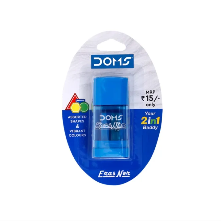 DOMS%20Erasner%20Dual-Sided%20Pencil%20Sharpeners%20and%20Erasers%202-Pack%20-%20Vibrant%20Colors,%20Assorted%20Shapes%20-%20Image%202