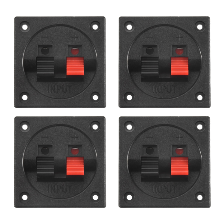 4PCS Speaker Box Terminal Cup, Spring Square Subwoofer Box Terminal Binding Post Connector for DIY Home Car Speaker