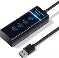 4 ports of high speed USB hub high-speed USB 3.0 SPLETER BLACK BLACK. 