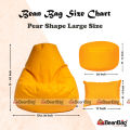 Bean Bag BD-Large Size Pear Shape Bean Bag Full Set_ Bean Bag, Footrest & Pillow_Yellow Colour_Premium Quality. 