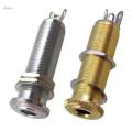 2Pcs Threaded Cylinder Output Input Guitar Jack Plug Socket 1/4" 6.35mm A+B.