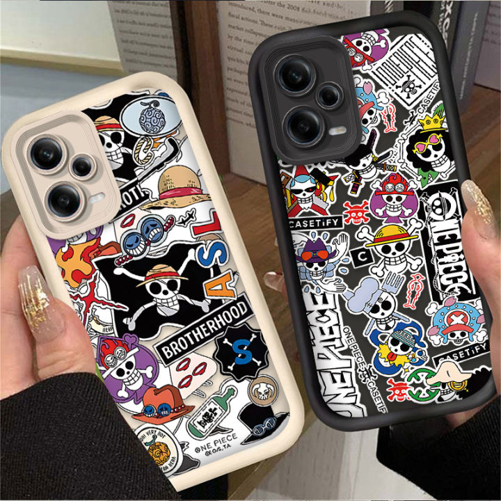 Anime O-One Pieces Label Phone Case For Xiaomi Redmi Note 13 12 11 Pro Plus 5G 12S 11S 10S 10 9 9S 8 12C 13C 4G Silicone Cover