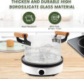 High Temperature Resistant Transparent Lid With Wooden Handle Stock Pot With Large Capacity Open Flame Heating Glass Double Ear. 