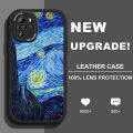 AMORVOR for Redmi Note 10 4G / Note 10S Back Cover Oil Painting PU Leather Case Soft Silicone Edge Phone Cases. 