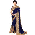 Indispensable -Quality And Durablity -Georgette High Quality Embroidery Stylish Saree- Innovative Remarkable - Disclose Styles & Luxe.