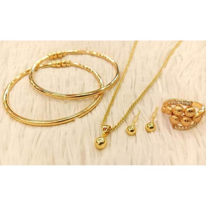 China gold plated loket chain with earring adjustable churi necklace set  for women