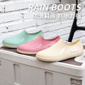 Gongli Spring and Autumn low-top pullover women's rain boots, solid color fashion waterproof shoes, non-slip women's shoes, plastic pumps, water shoes.