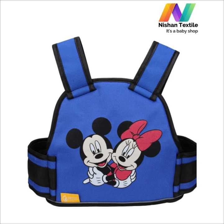 Bike/motorcycle child safety belt baby safety harness riding car child rear seat anti-fall breathable straps Mickey Mouse